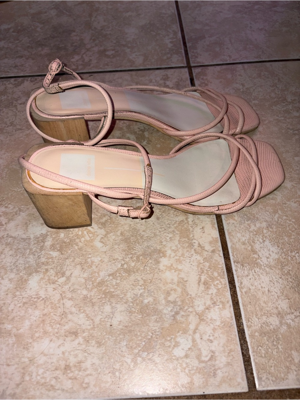 Dolce Vita Blush Pink Strappy Block Heel Sandals